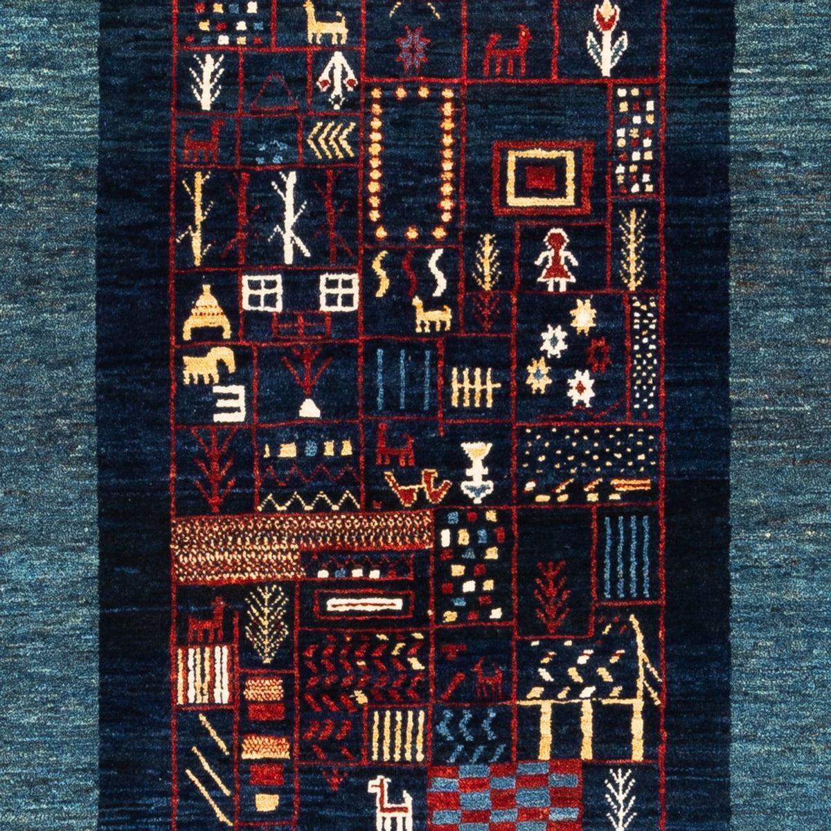 Alfombra Gabbeh - Persa - 173 x 124 cm - azul