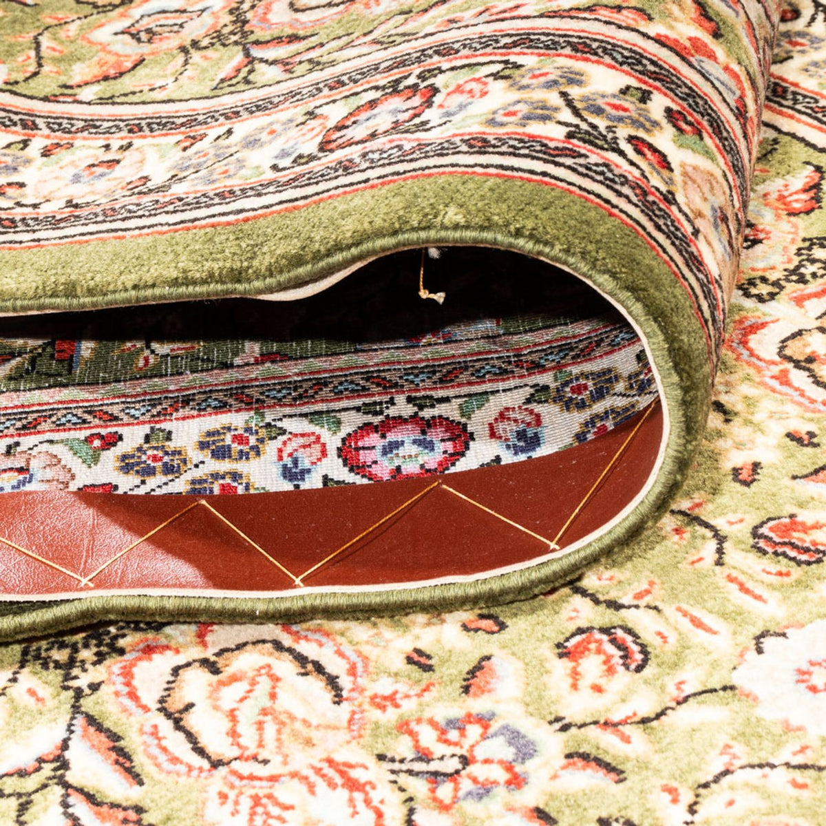 Alfombra de pasillo Alfombra persa - Ghom - 295 x 80 cm - verde