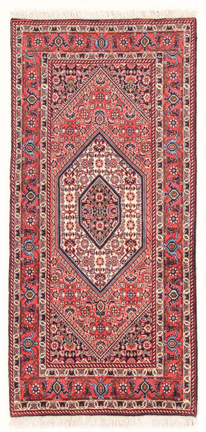 Alfombra persa - Bidjar - 152 x 78 cm - rojo