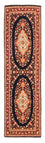 Alfombra de pasillo Alfombra persa - Ghom - 217 x 63 cm - azul oscuro