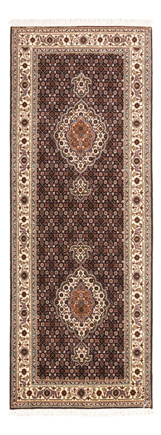 Alfombra de pasillo Alfombra Persa - Tabriz - Real - 195 x 75 cm - azul oscuro