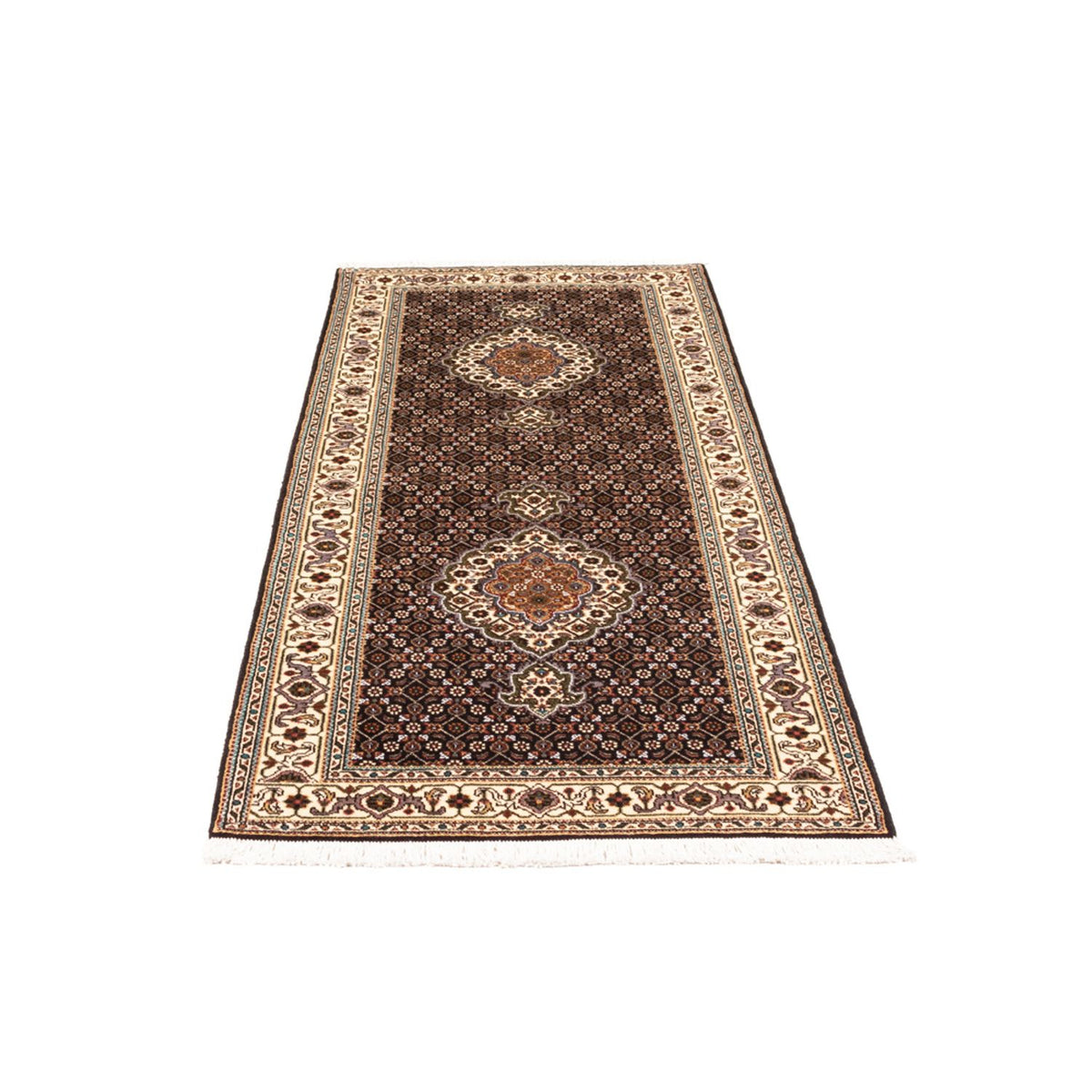Alfombra de pasillo Alfombra Persa - Tabriz - Real - 195 x 75 cm - azul oscuro