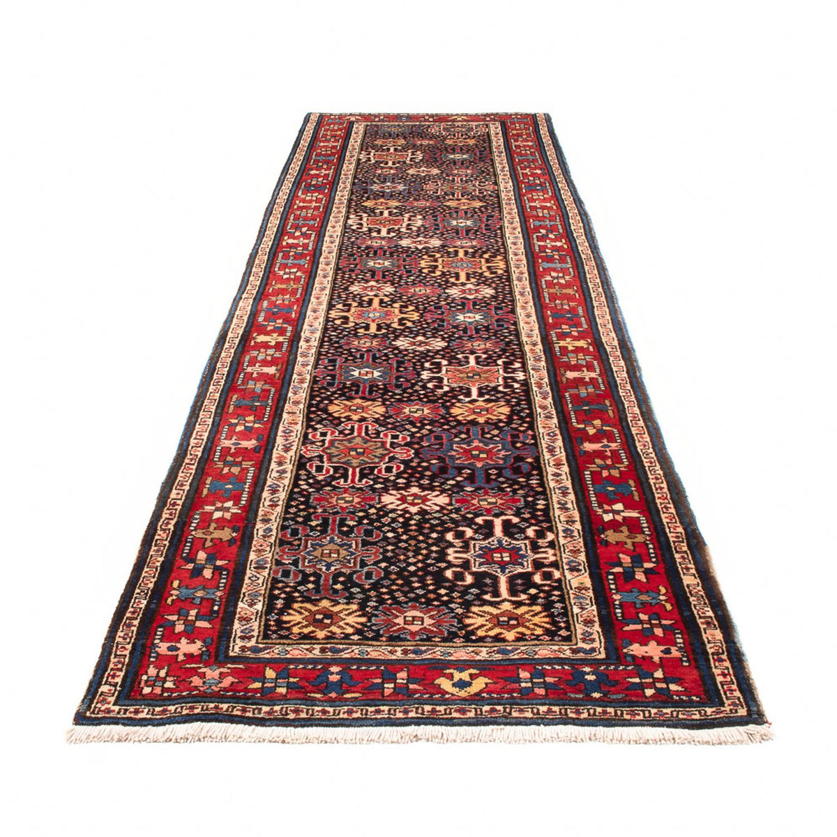 Alfombra de pasillo Alfombra persa - Nómada - 382 x 107 cm - azul oscuro