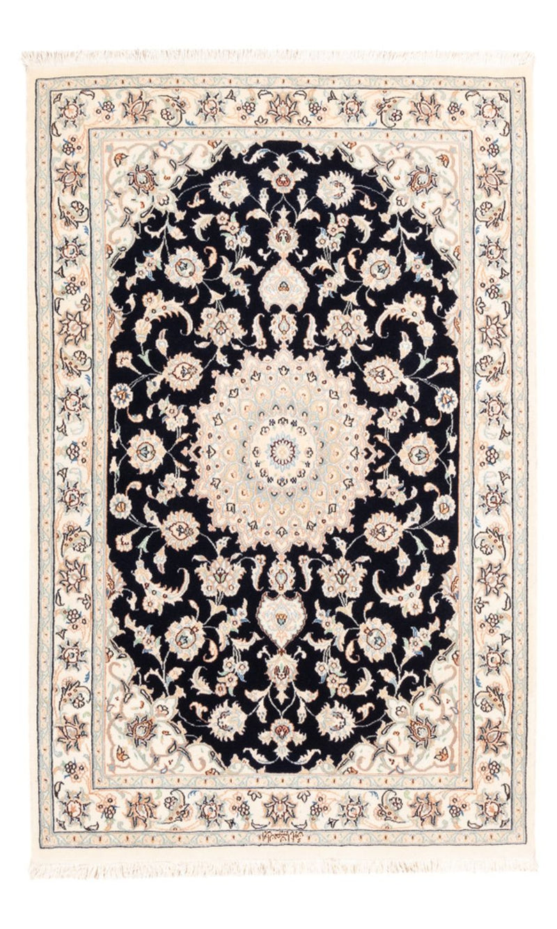 Alfombra Persa - Nain - Prima - 159 x 105 cm - azul oscuro