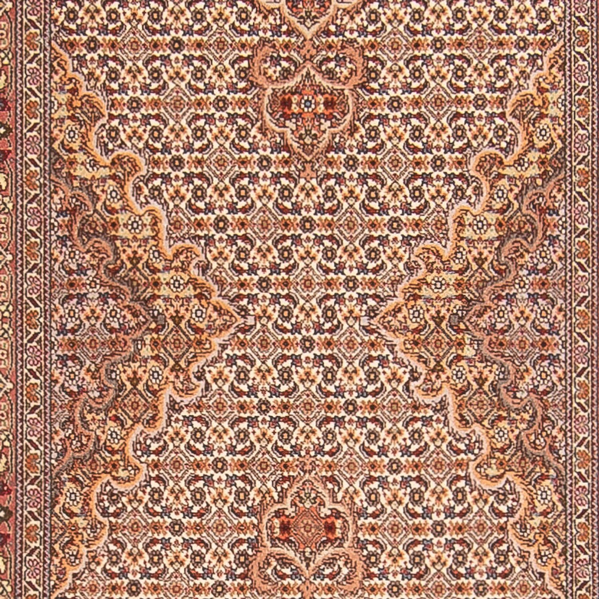 Alfombra de pasillo Alfombra Persa - Tabriz - Real - 407 x 78 cm - beige