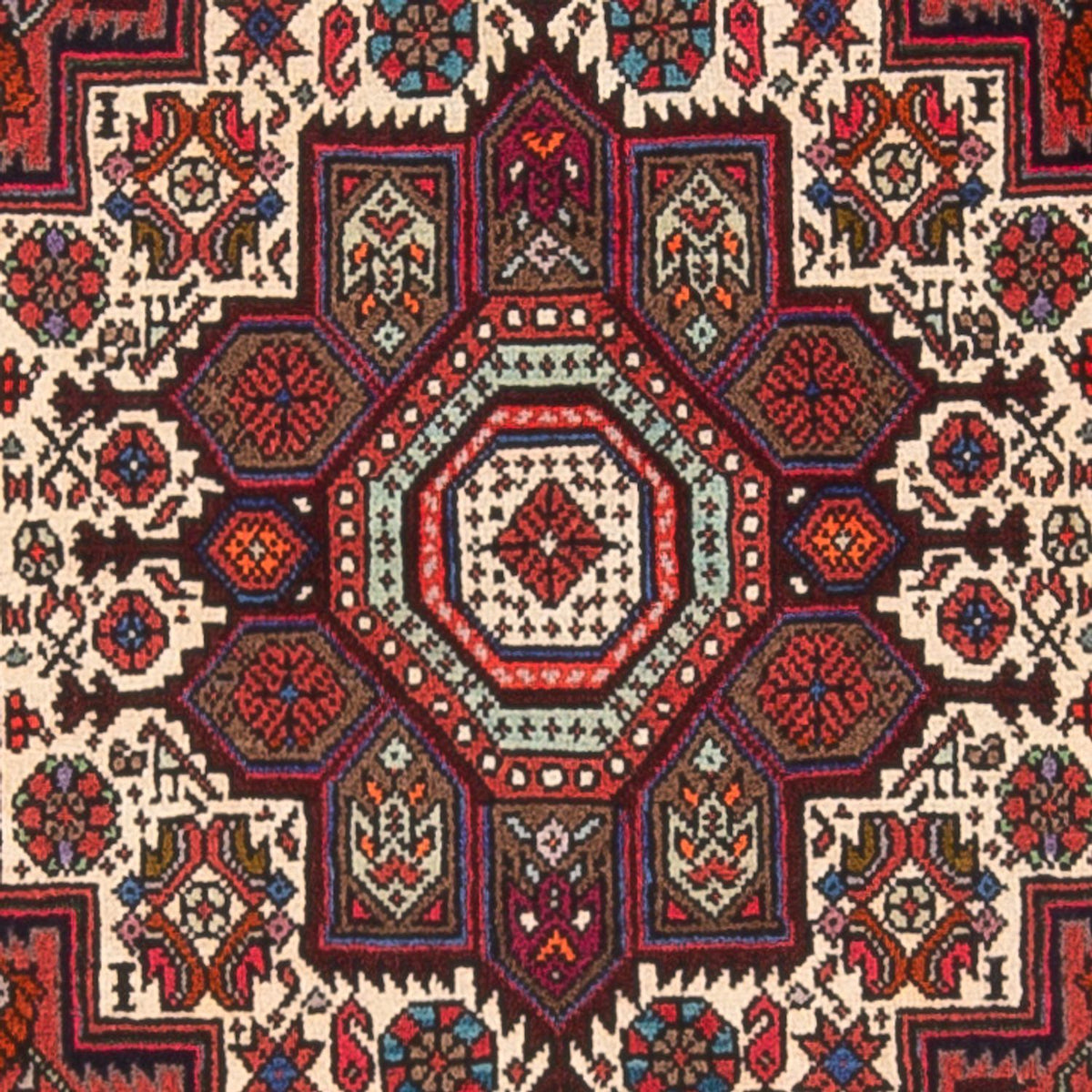 Alfombra persa - Nómada - 134 x 68 cm - rojo claro