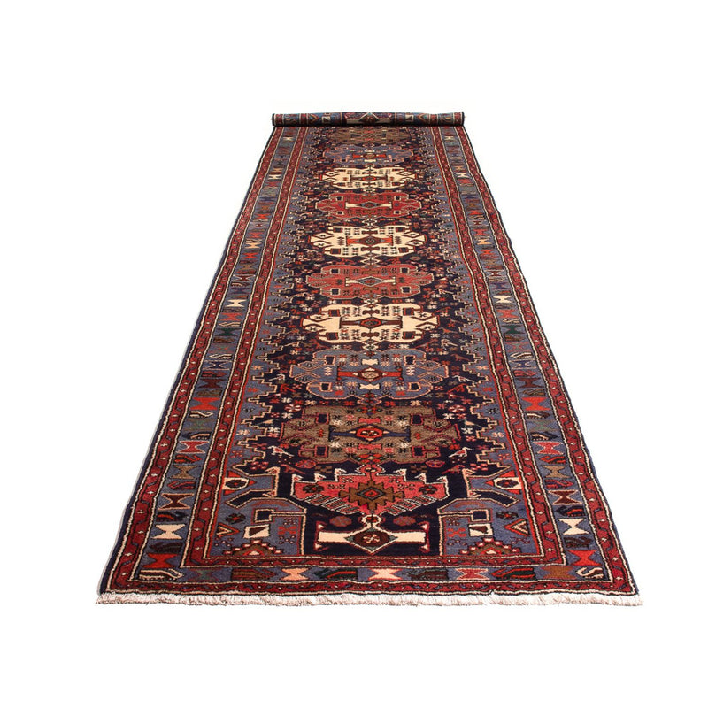 Alfombra de pasillo Alfombra persa - Nómada - 390 x 103 cm - azul oscuro