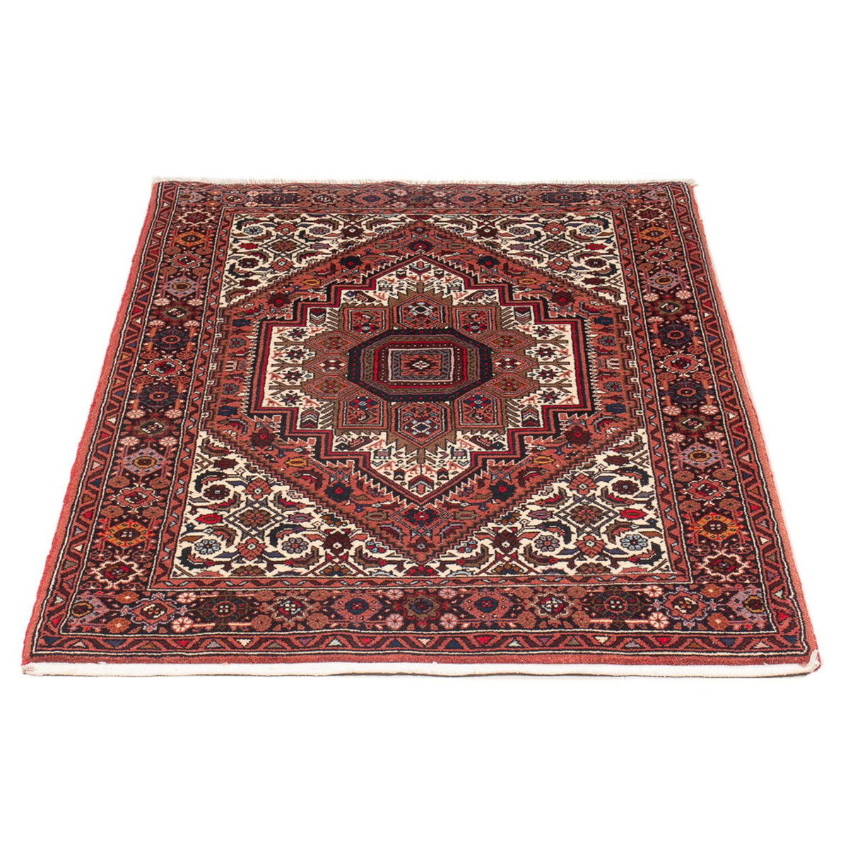 Alfombra persa - Nómada - 126 x 84 cm - rojo oscuro