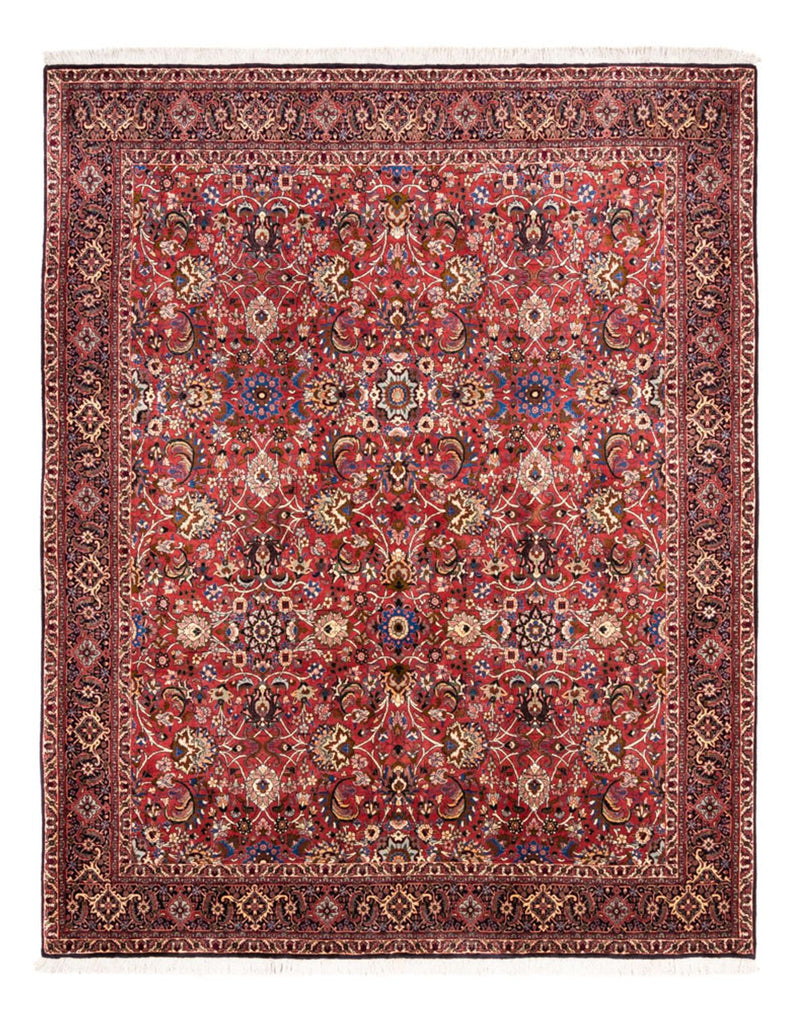 Alfombra persa - Bidjar - 246 x 197 cm - rojo burdeos