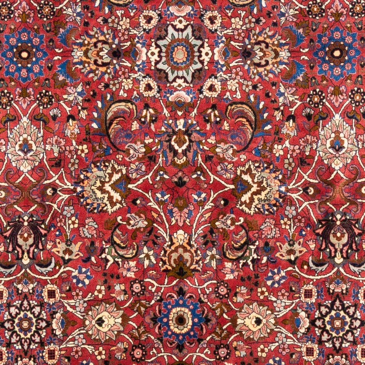 Alfombra persa - Bidjar - 246 x 197 cm - rojo burdeos