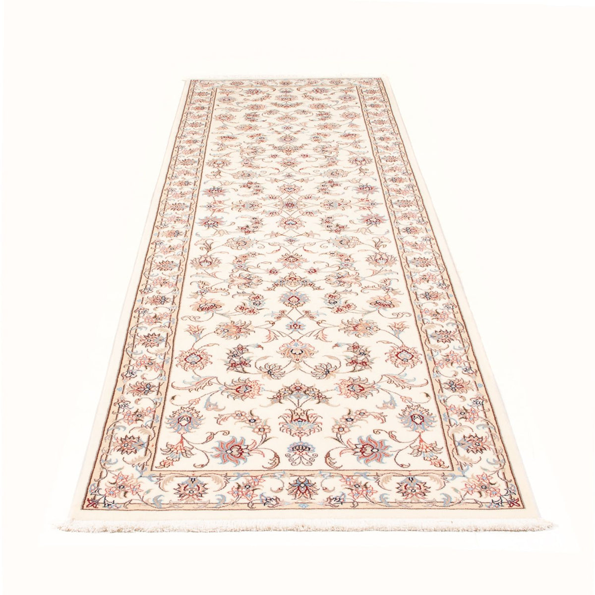 Alfombra de pasillo Alfombra Persa - Tabriz - Real - 296 x 86 cm - crema