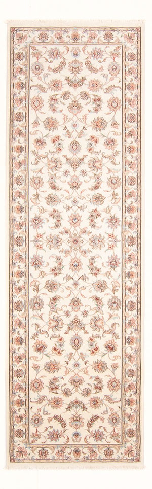 Alfombra de pasillo Alfombra Persa - Tabriz - Real - 295 x 89 cm - crema