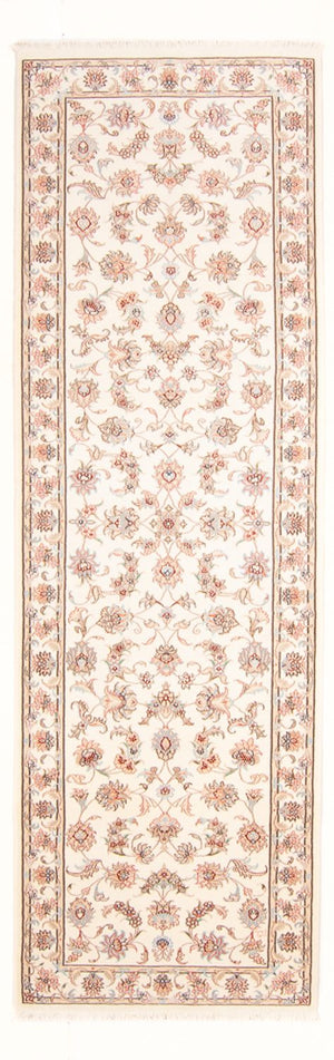 Alfombra de pasillo Alfombra Persa - Tabriz - Real - 294 x 89 cm - crema