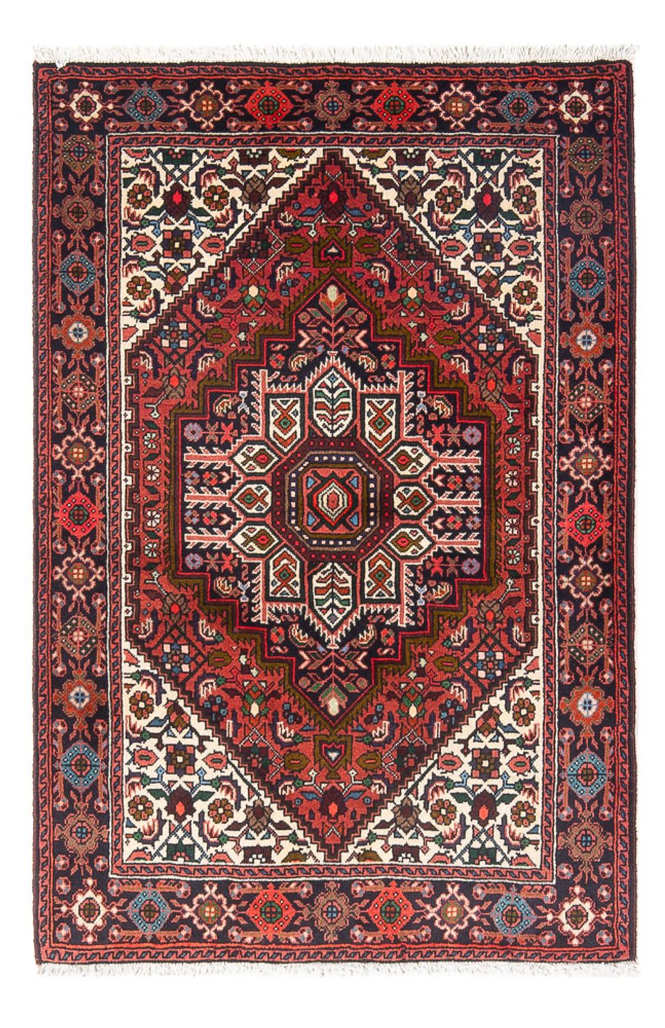 Alfombra persa - Nómada - 124 x 77 cm - rojo oscuro