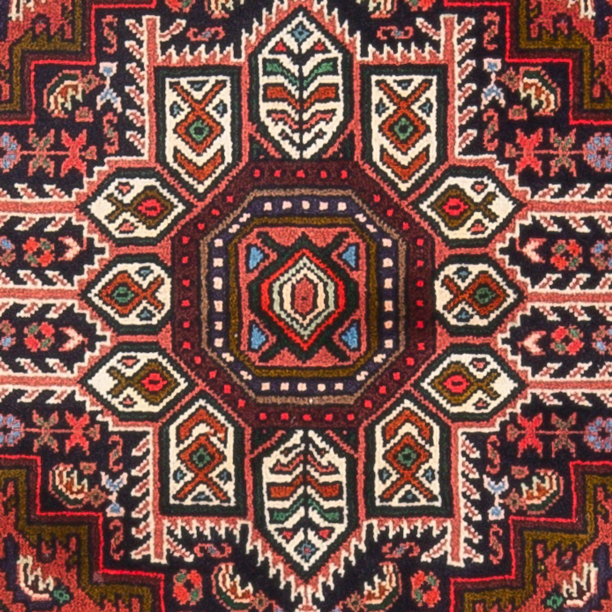 Alfombra persa - Nómada - 124 x 77 cm - rojo oscuro