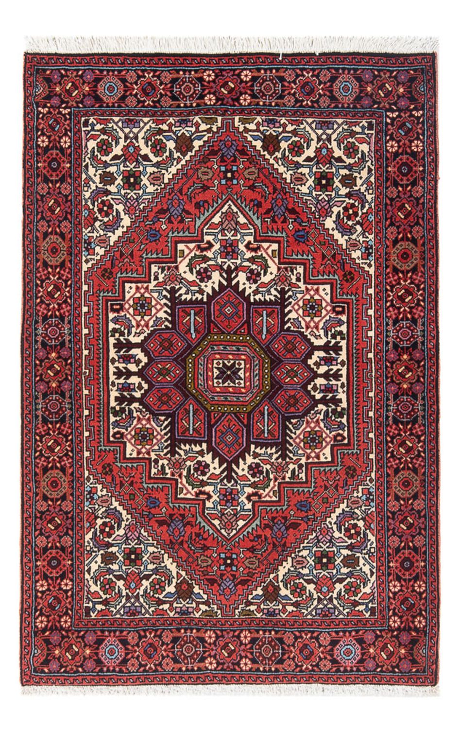 Alfombra persa - Nómada - 123 x 82 cm - rojo oscuro