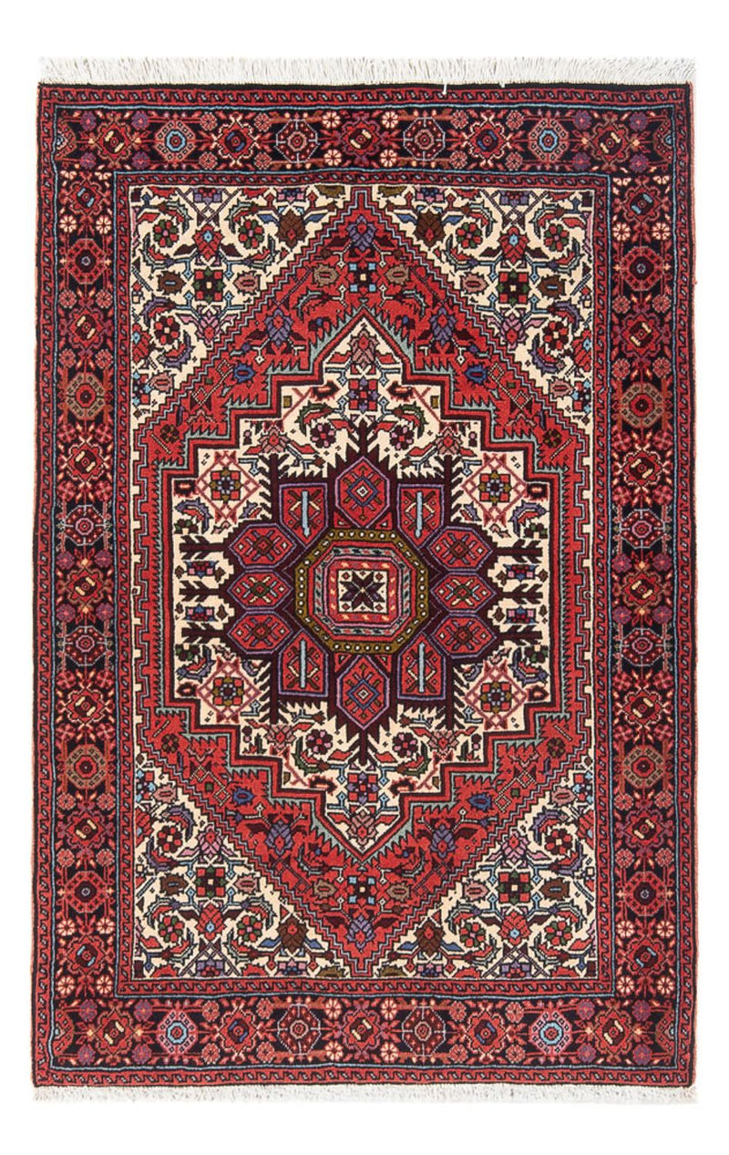 Alfombra persa - Nómada - 123 x 82 cm - rojo oscuro