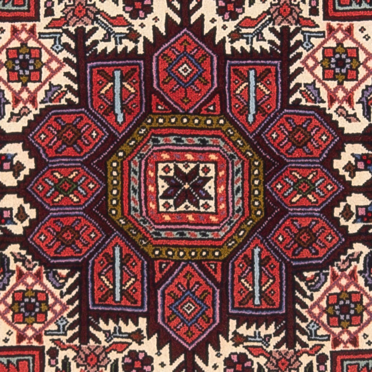 Alfombra persa - Nómada - 123 x 82 cm - rojo oscuro