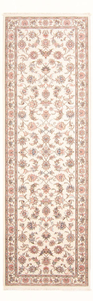 Alfombra de pasillo Alfombra Persa - Tabriz - Real - 298 x 91 cm - crema