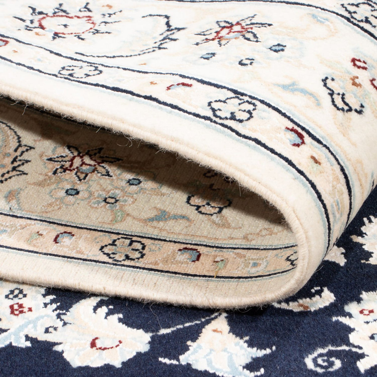 Alfombra Persa - Nain - Real - 175 x 120 cm - azul oscuro