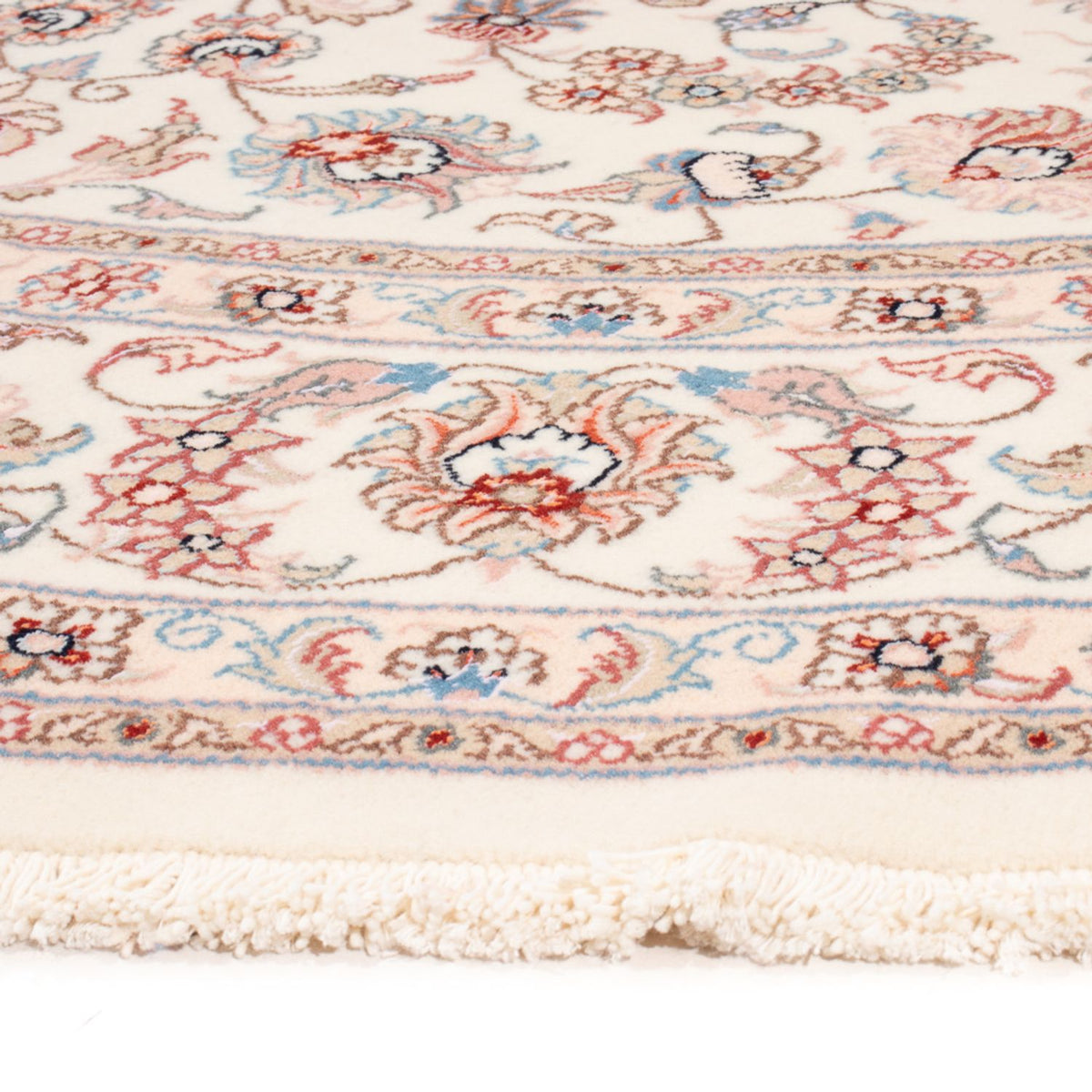 Alfombra Persa - Tabriz - Real redondo - 202 x 196 cm - crema