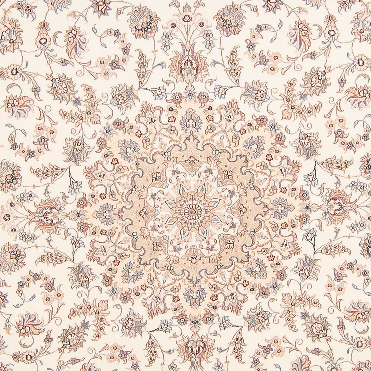 Alfombra Persa - Tabriz - Real redondo  - 250 x 250 cm - crema