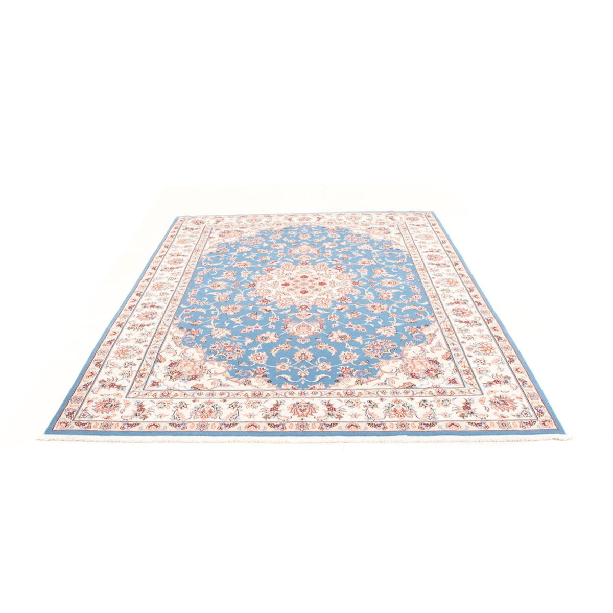 Alfombra Persa - Tabriz - Real - 244 x 168 cm - azul claro