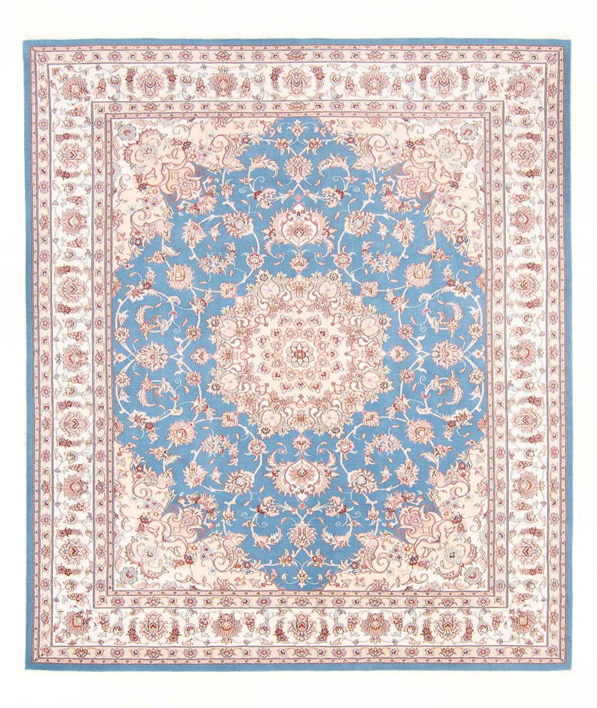 Alfombra Persa - Tabriz - Real - 253 x 197 cm - azul claro