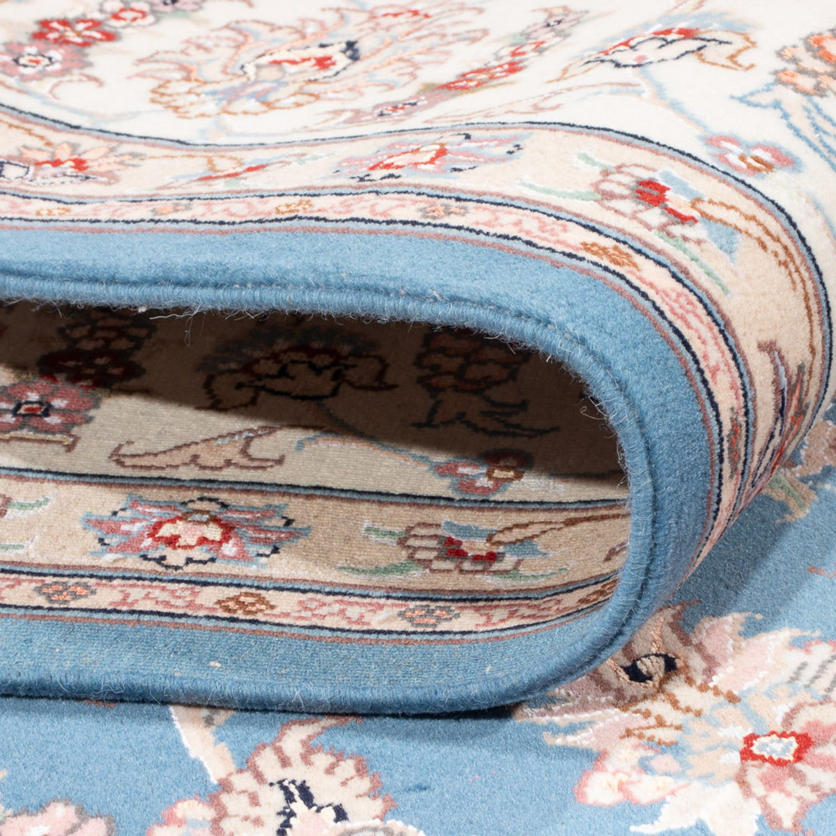 Alfombra Persa - Tabriz - Real - 253 x 197 cm - azul claro