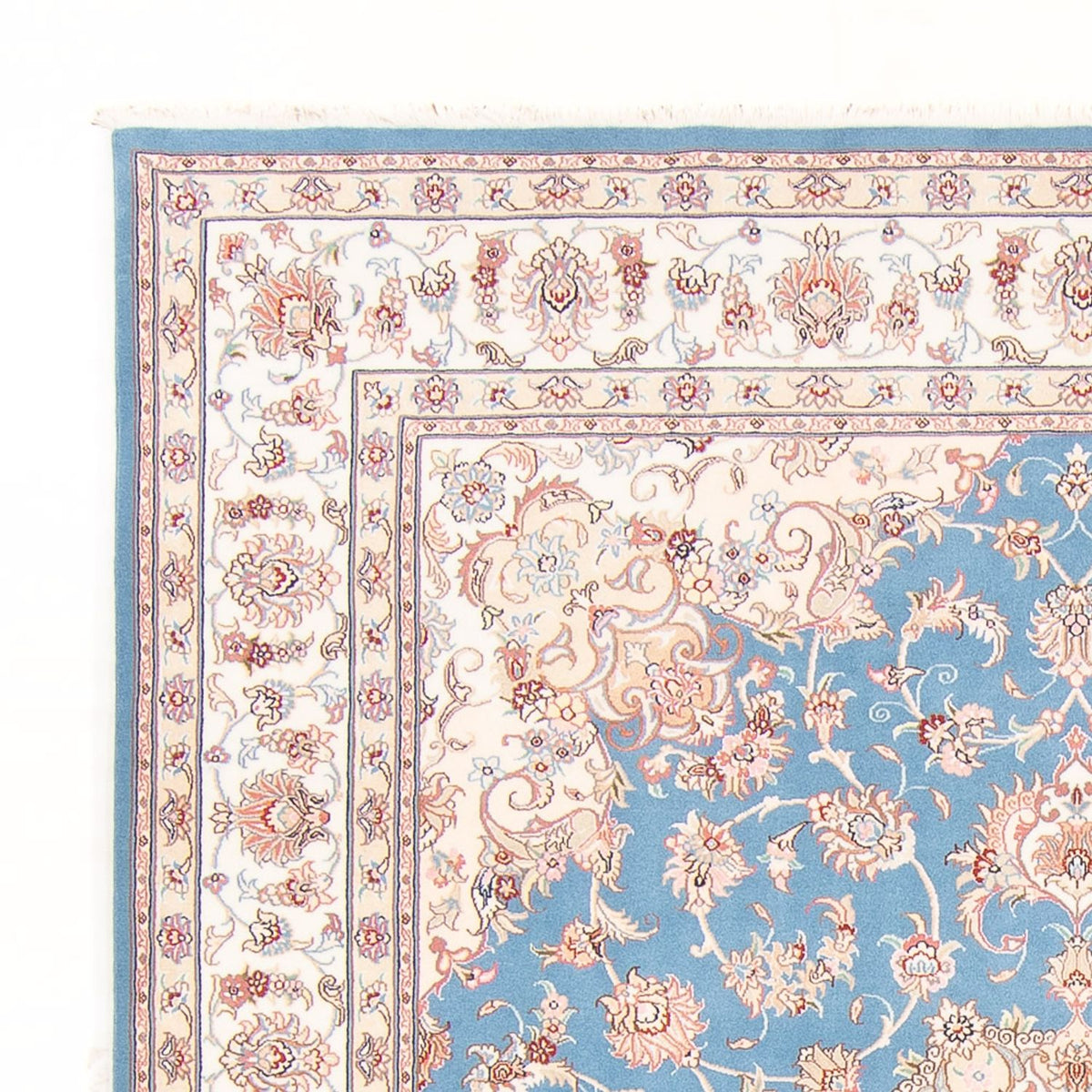 Alfombra Persa - Tabriz - Real - 251 x 200 cm - azul claro