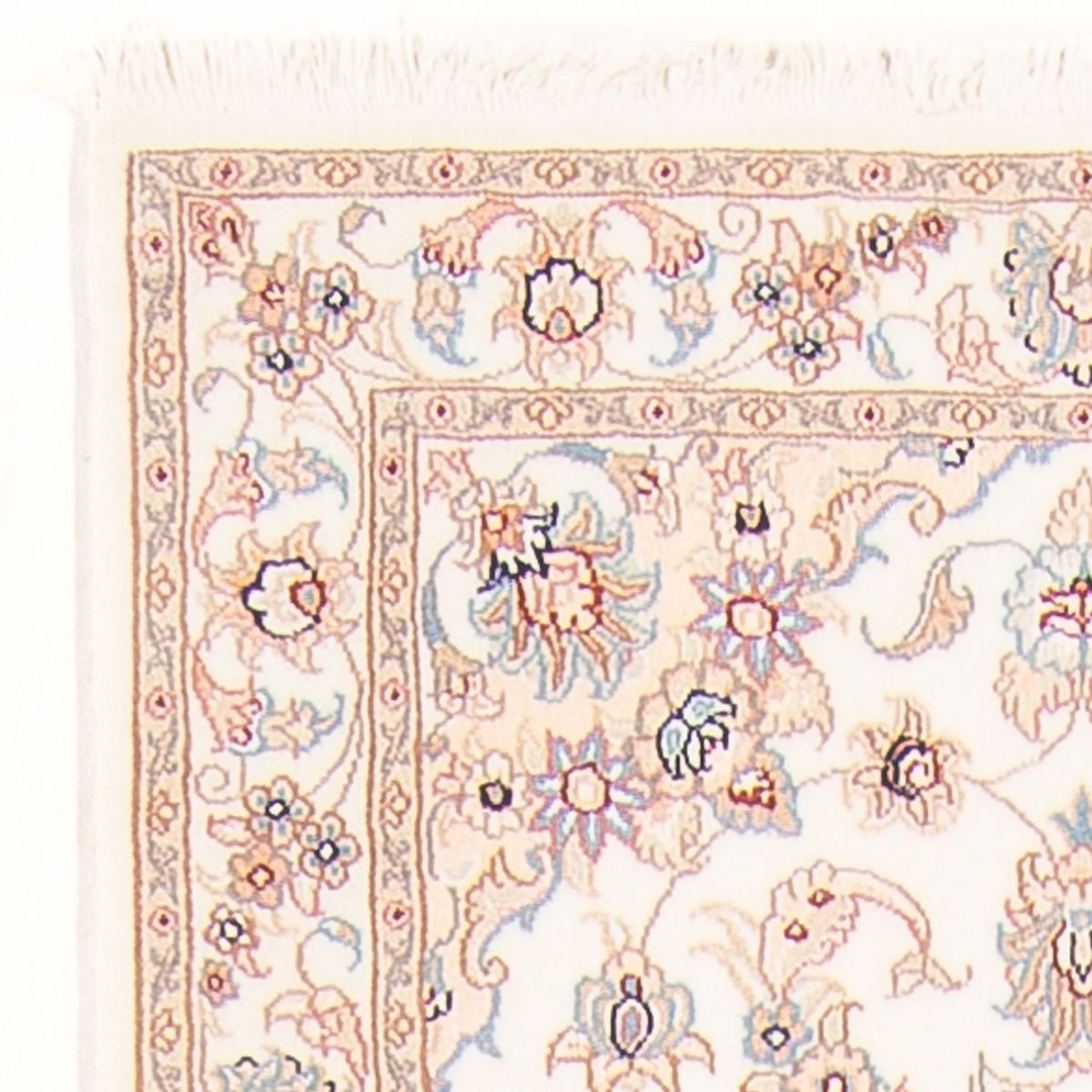 Alfombra de pasillo Alfombra Persa - Tabriz - Real - 254 x 81 cm - crema