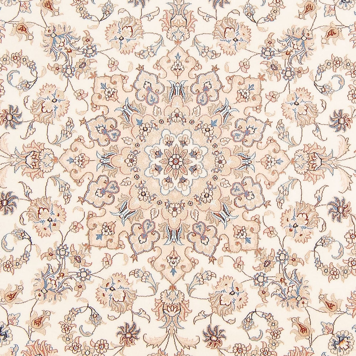 Alfombra Persa - Tabriz - Real redondo  - 199 x 197 cm - crema
