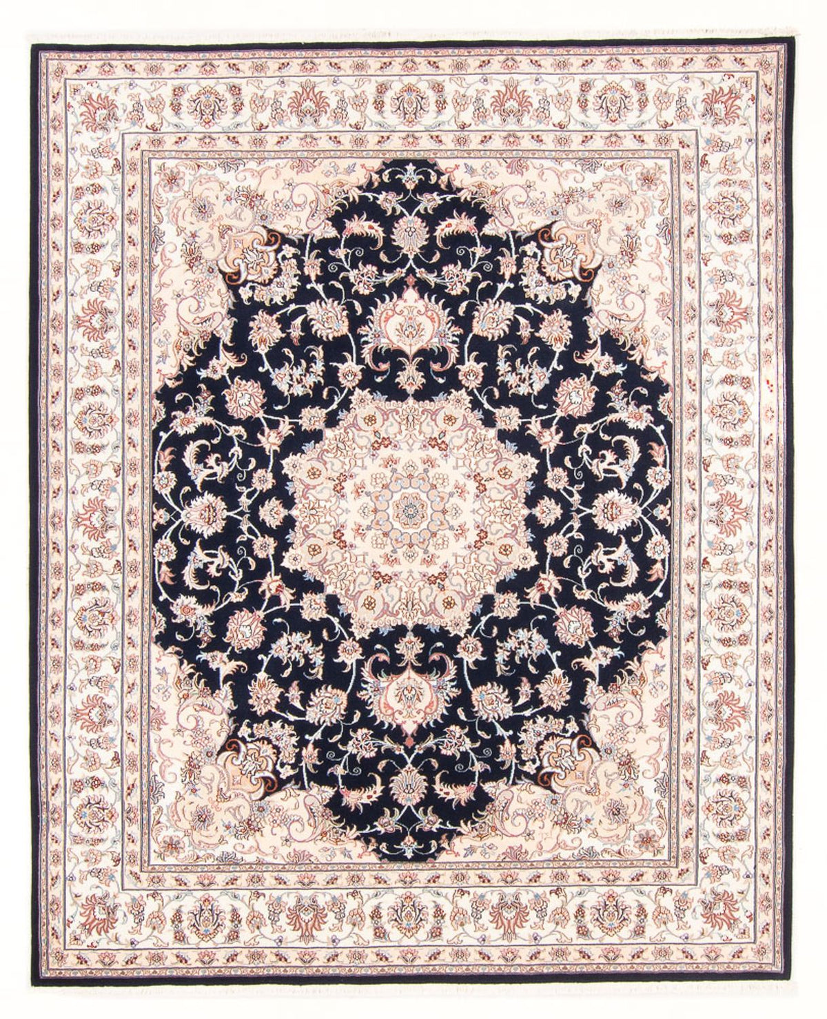 Alfombra Persa - Tabriz - Real - 250 x 198 cm - azul oscuro