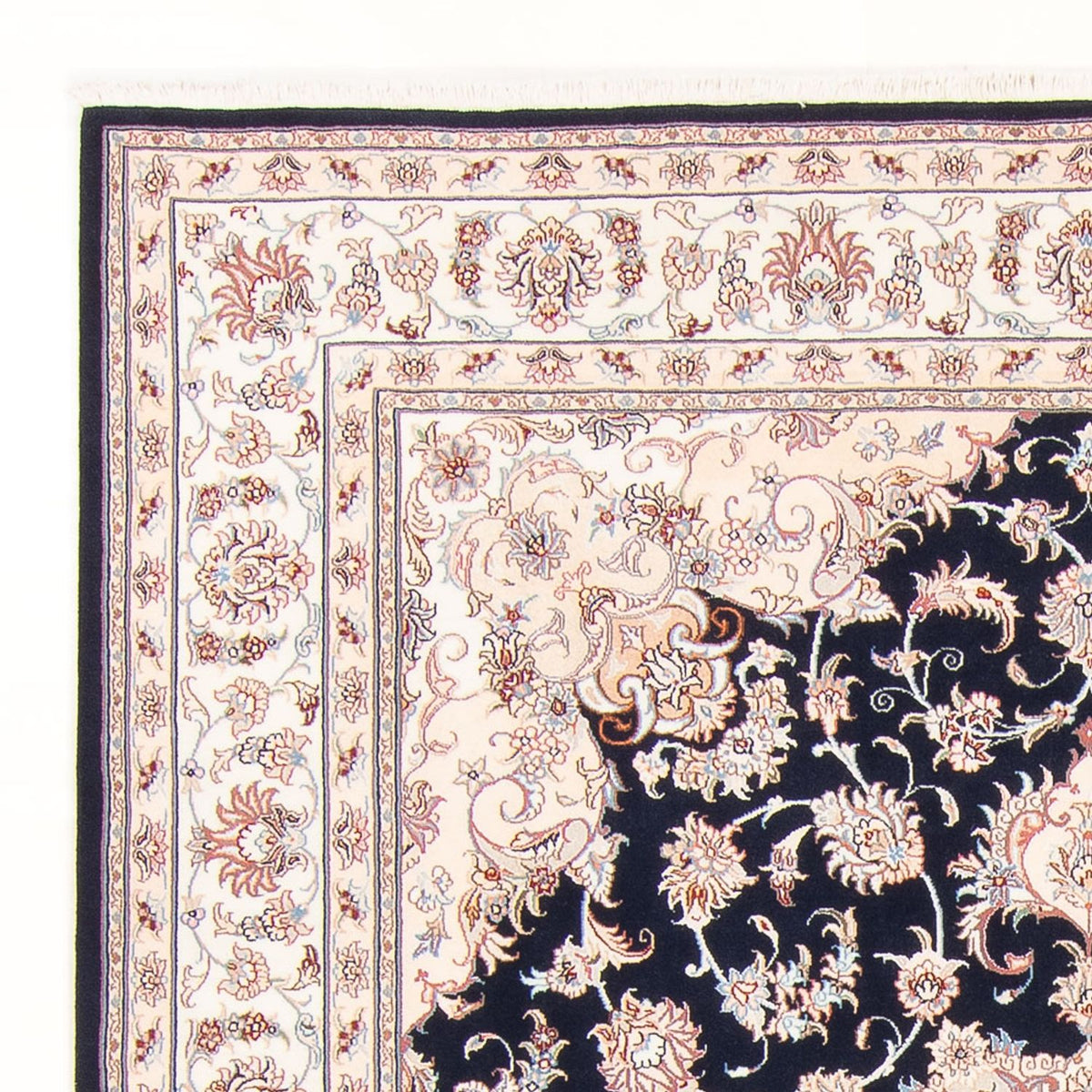 Alfombra Persa - Tabriz - Real - 250 x 198 cm - azul oscuro