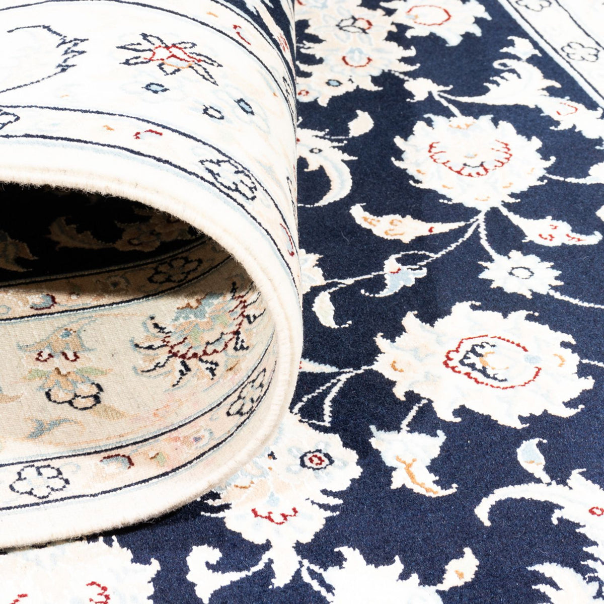 Alfombra Persa - Nain - Prima - 182 x 120 cm - azul oscuro