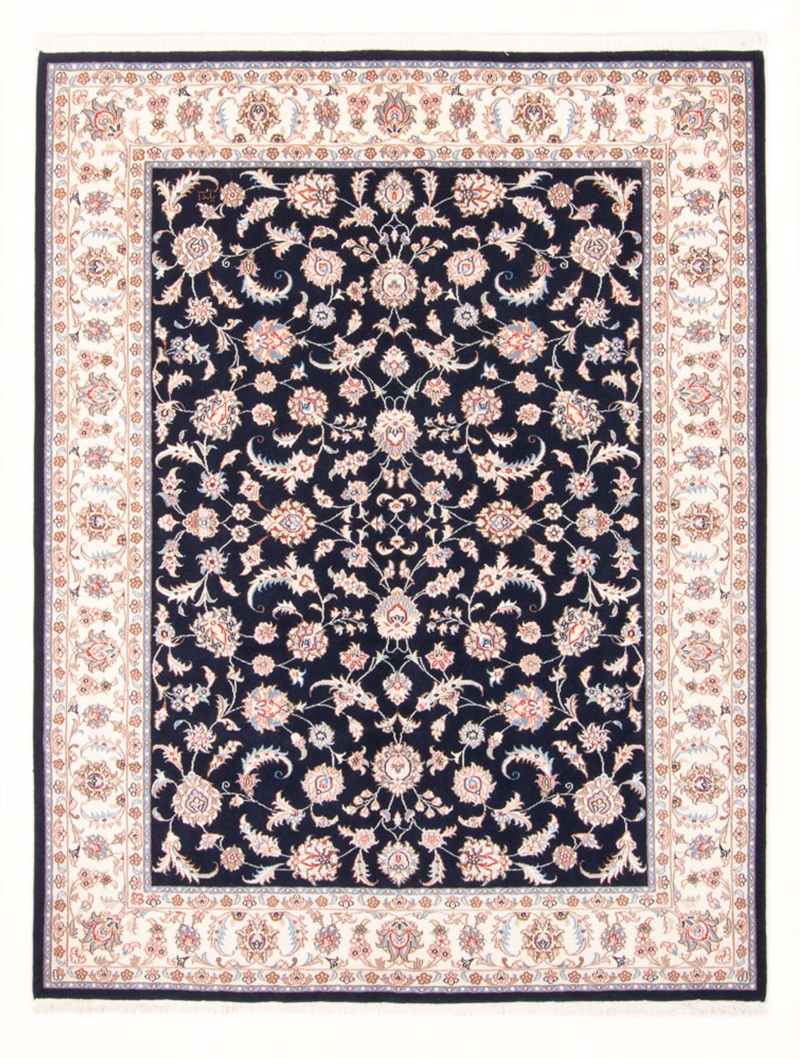 Alfombra Persa - Tabriz - Real - 201 x 153 cm - azul oscuro