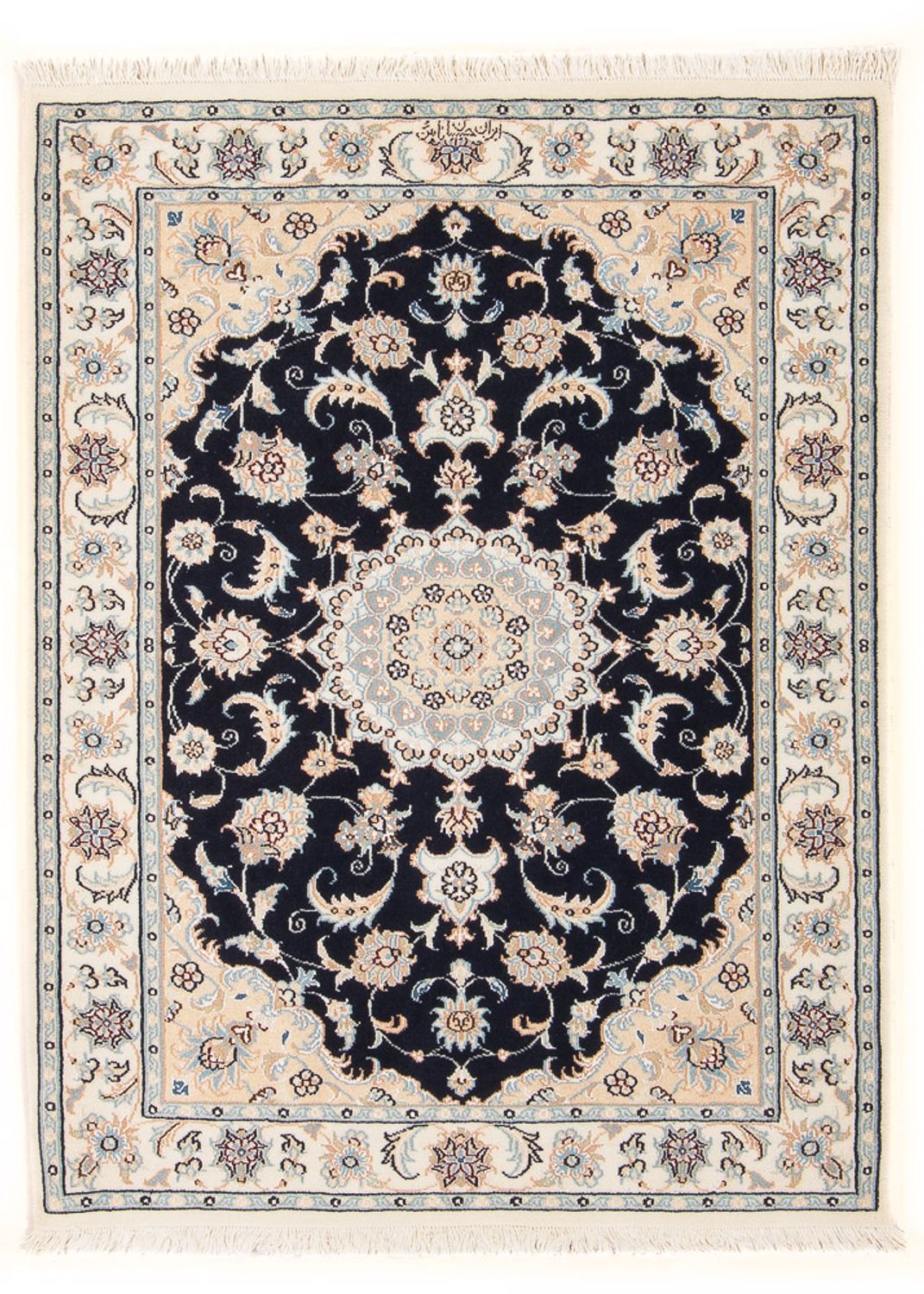 Alfombra Persa - Nain - Prima - 132 x 74 cm - azul oscuro