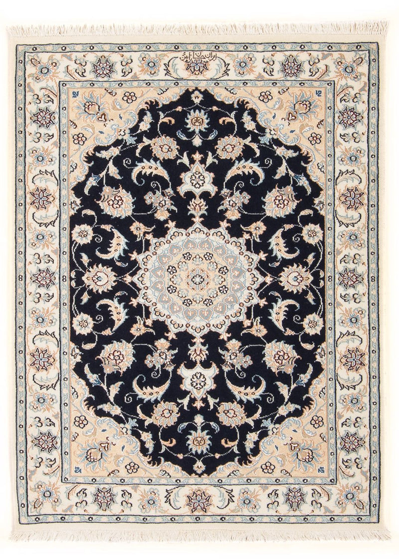 Alfombra Persa - Nain - Prima - 132 x 74 cm - azul oscuro
