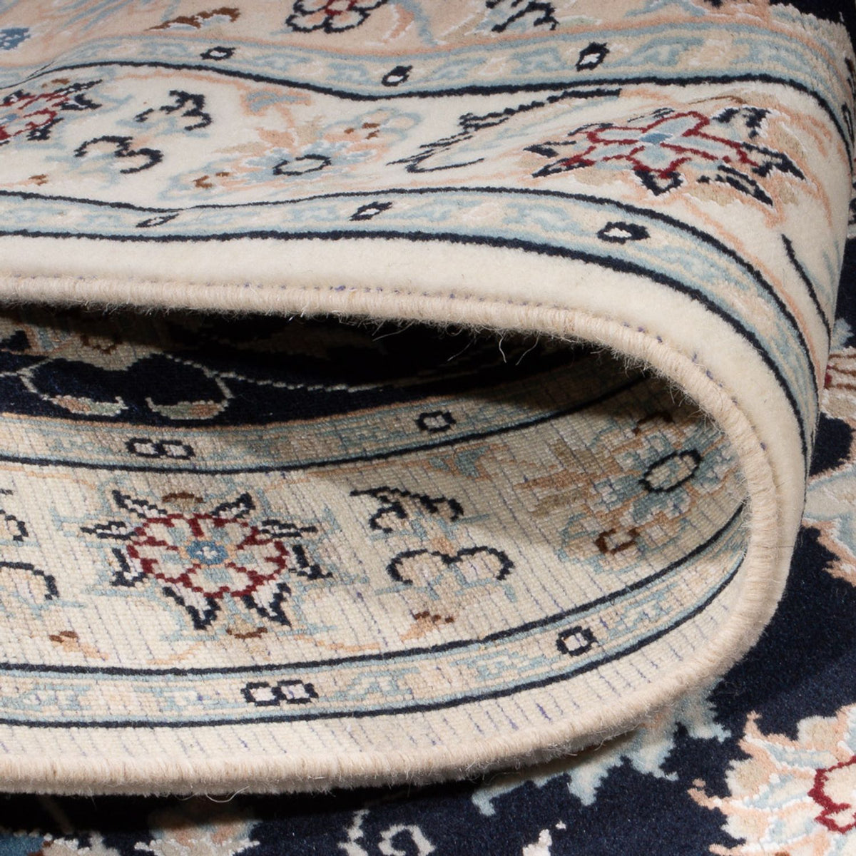 Alfombra Persa - Nain - Prima - 132 x 74 cm - azul oscuro