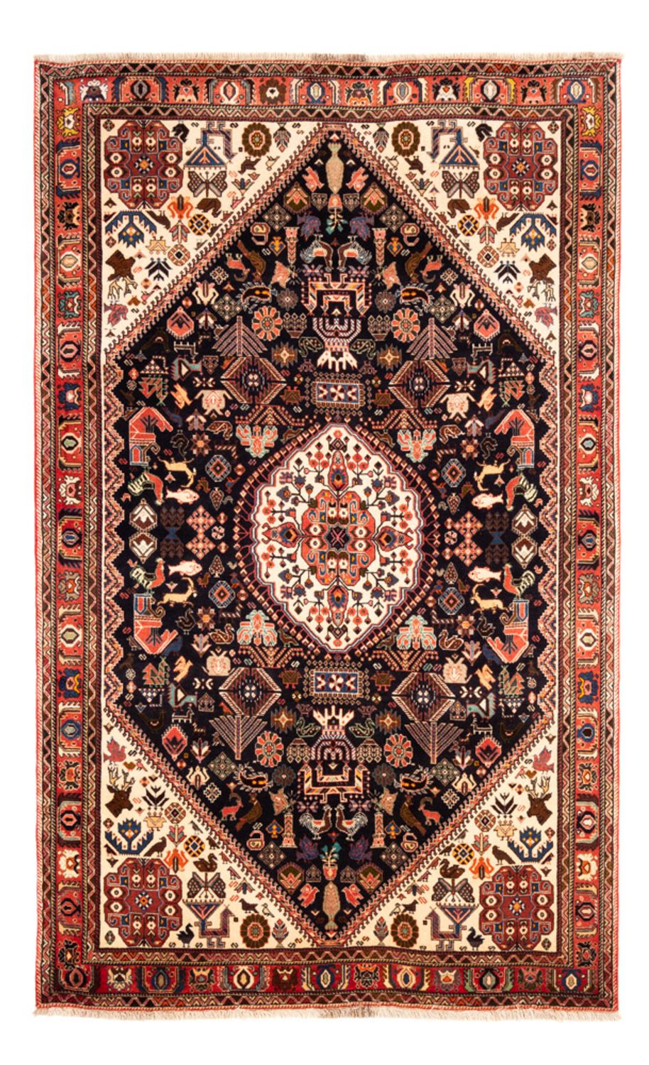 Alfombra persa - Nómada - 252 x 155 cm - azul oscuro