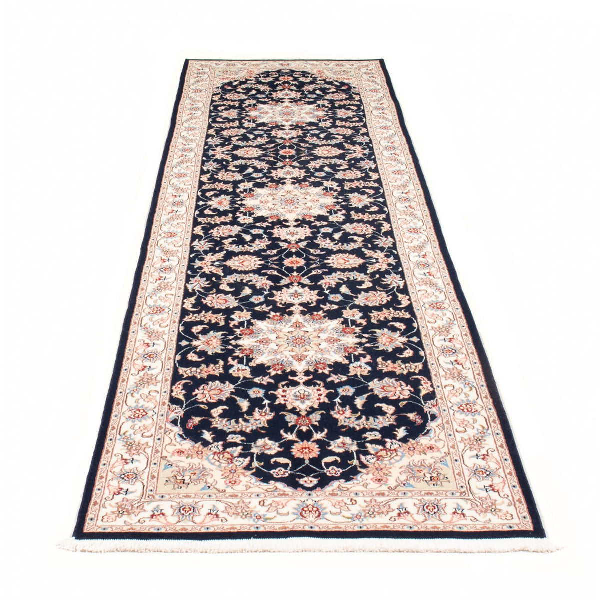 Alfombra de pasillo Alfombra Persa - Tabriz - Real - 295 x 81 cm - azul oscuro