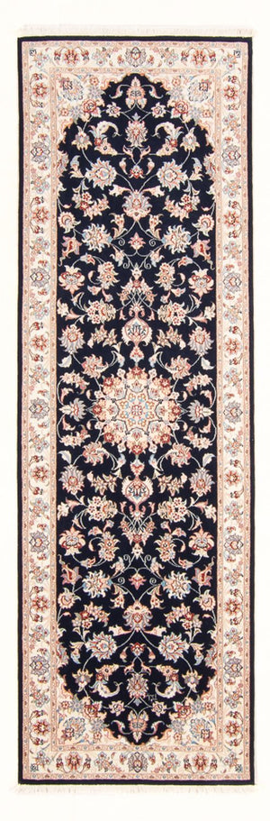 Alfombra de pasillo Alfombra Persa - Tabriz - Real - 251 x 80 cm - azul oscuro