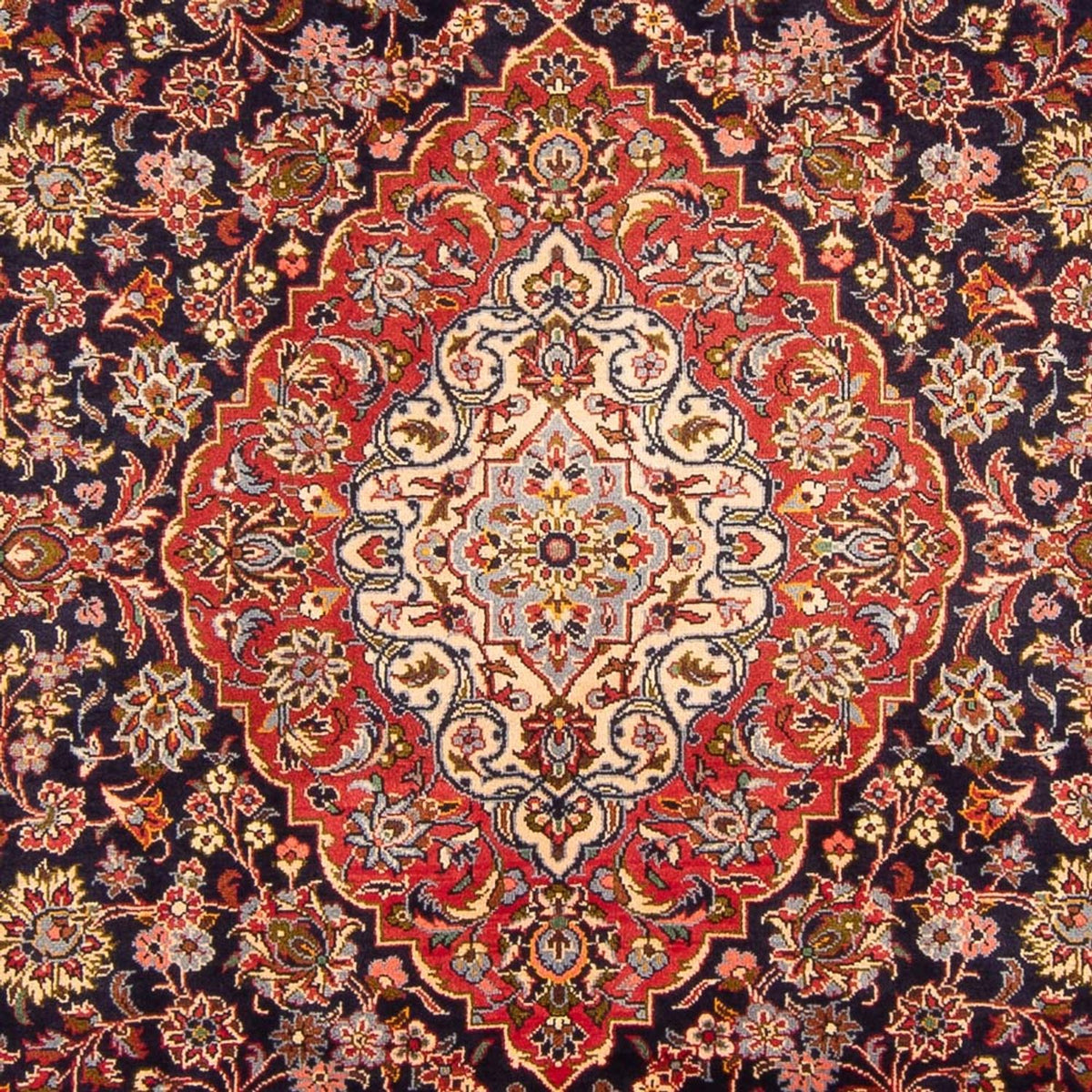 Alfombra persa - Keshan - 312 x 201 cm - azul oscuro