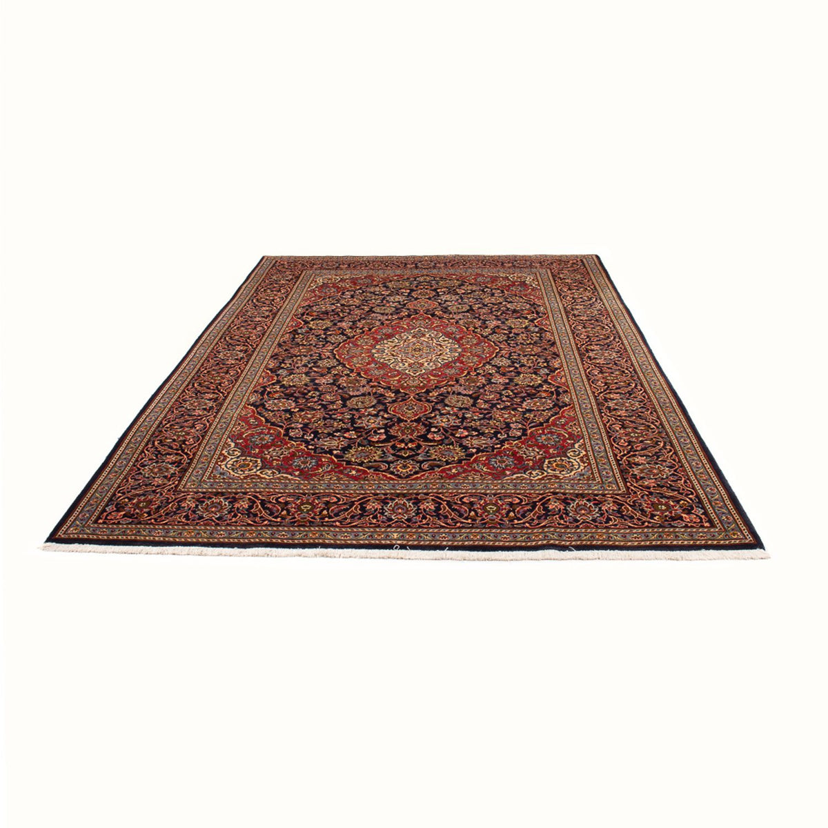 Alfombra persa - Keshan - 312 x 201 cm - azul oscuro