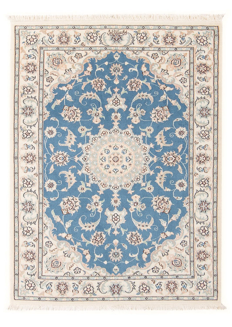 Alfombra Persa - Nain - Prima - 116 x 81 cm - azul claro