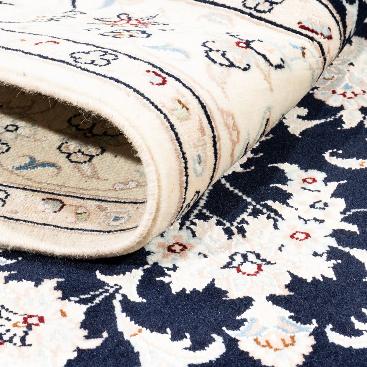 Alfombra Persa - Nain - Prima - 182 x 121 cm - azul oscuro