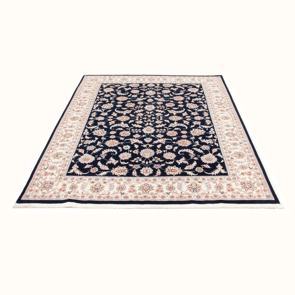 Alfombra Persa - Tabriz - Real - 201 x 149 cm - azul oscuro
