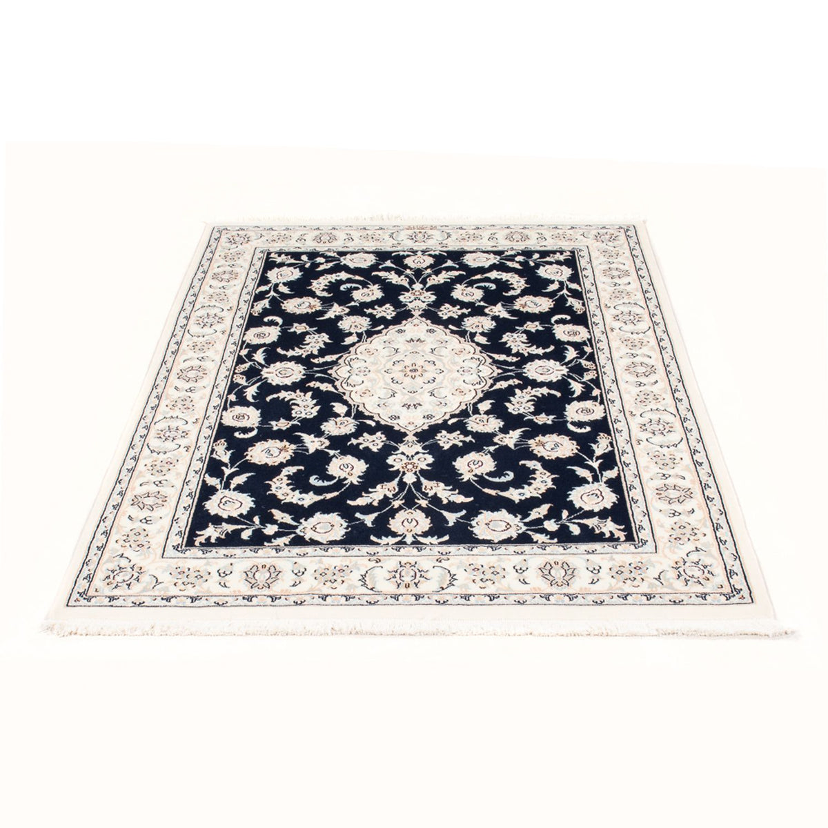 Alfombra Persa - Nain - Real - 155 x 105 cm - azul oscuro