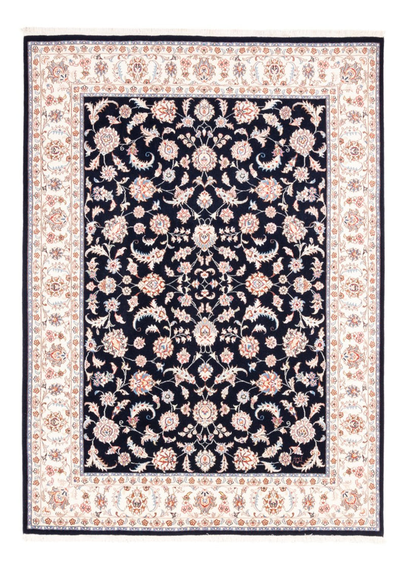 Alfombra persa - Tabriz - 201 x 150 cm - azul oscuro