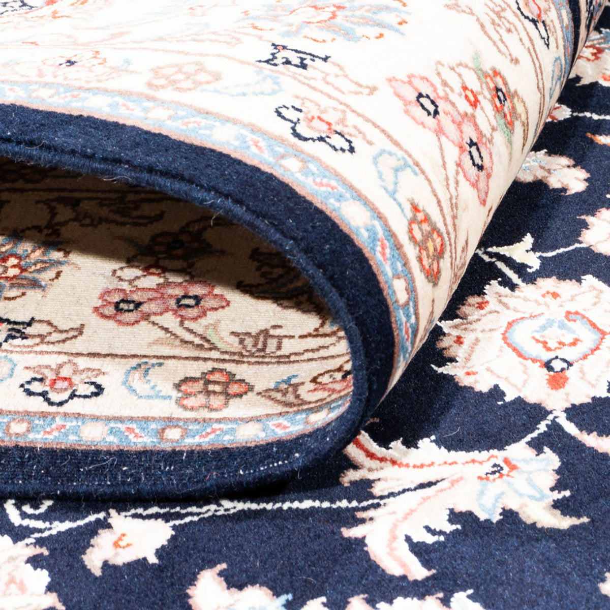 Alfombra persa - Tabriz - 201 x 150 cm - azul oscuro